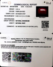 3.84/CT Natural Neo Burma Ruby with Govt. Lab Certificate (5661)